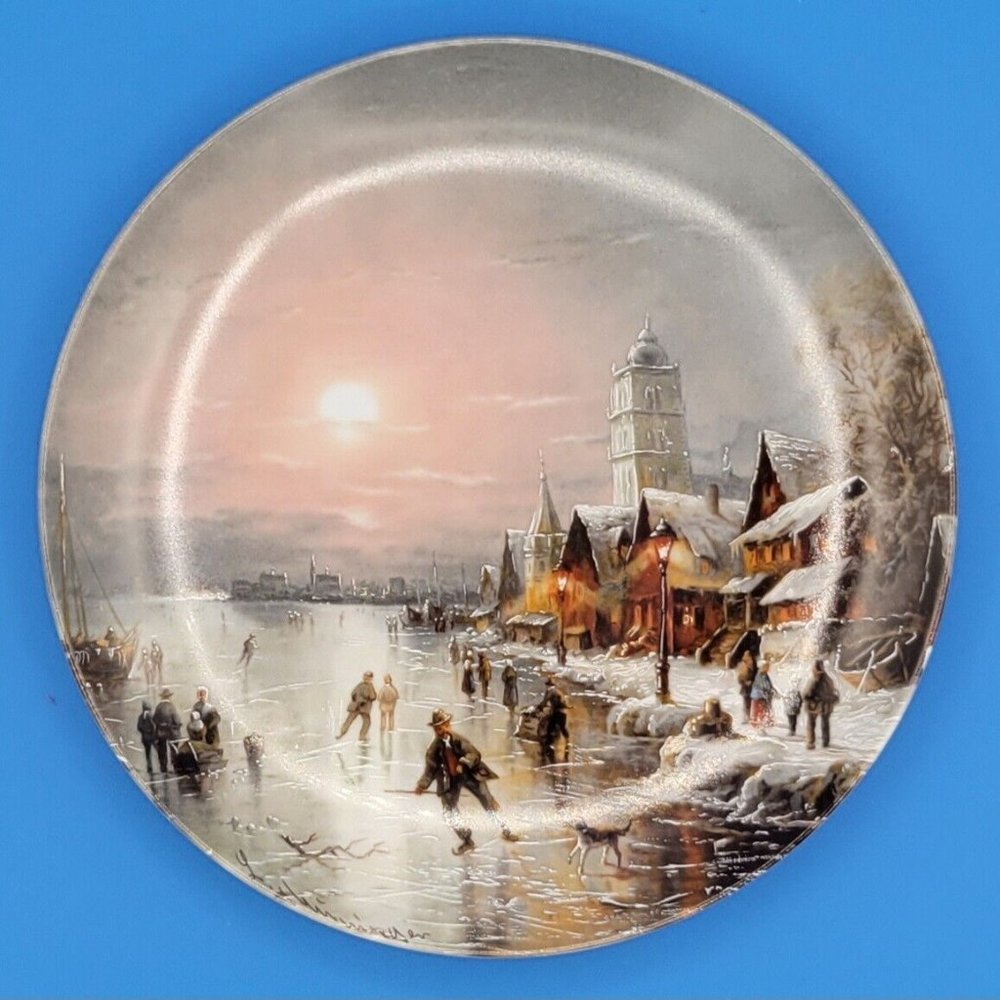 Furstenberg Eislaufer in der Abendsonne 1987 VON LUDWIG MUNINGER Collector Plate